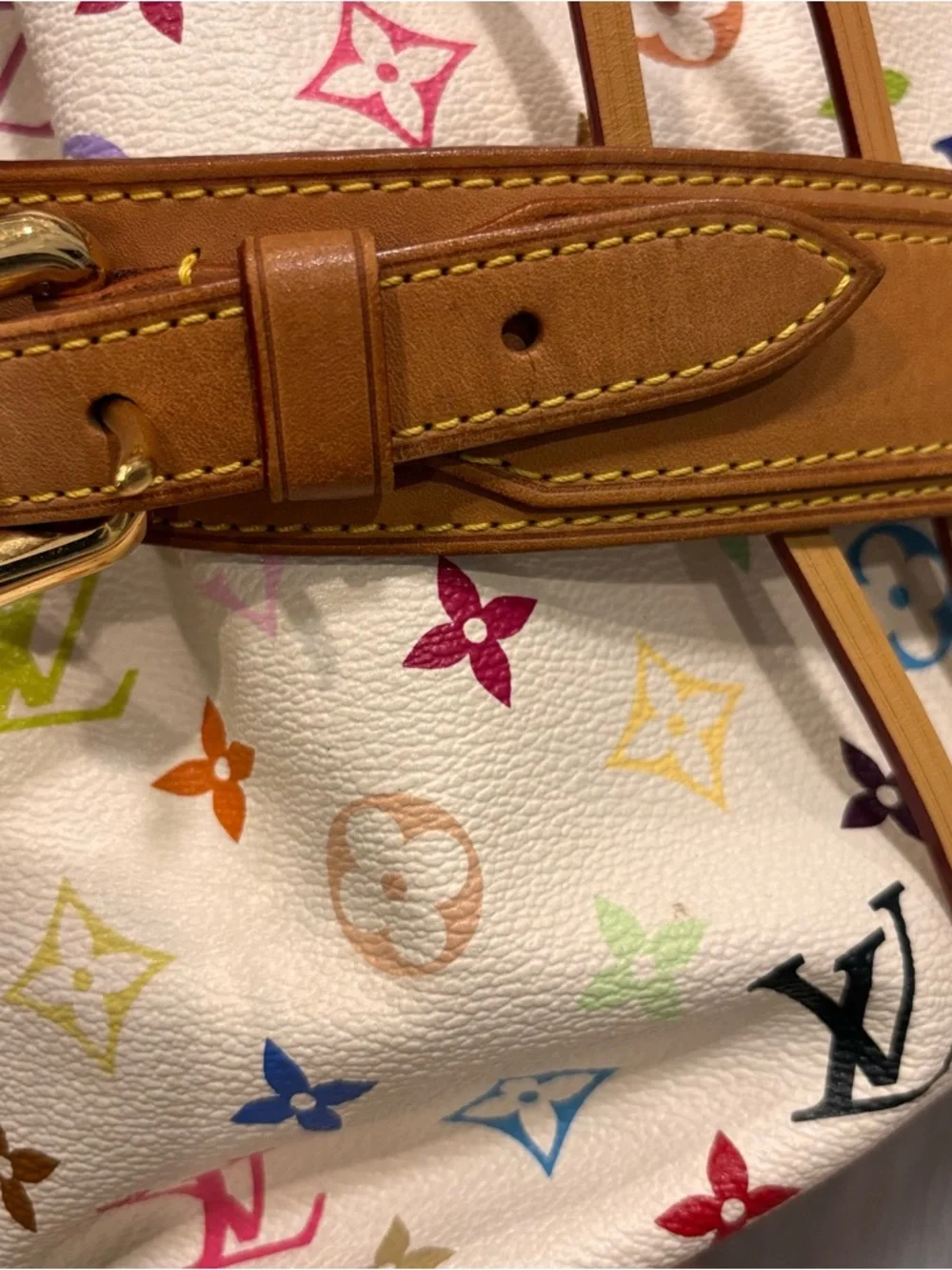 Louis Vuitton x Takashi Murakami White Multicolore Canvas Petit Noé - Picture 10 of 16